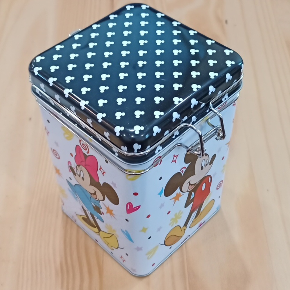 Disney Mickey Minnie Mouse Kitchen Tin Storage Canister Box Tea